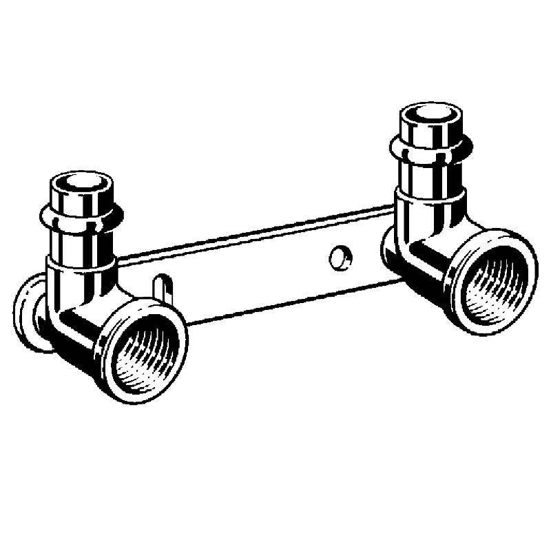 Водорозетка пресс двойная на планке Viega Sanpress 15х1/2 ВР межосевое расстояние 100 мм 308674