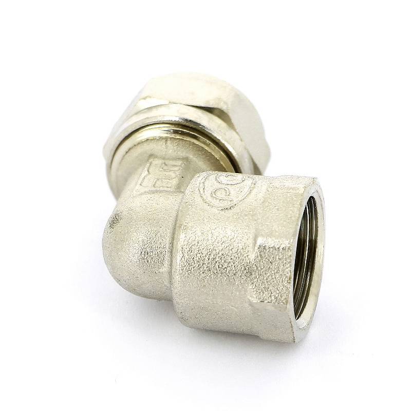 Угольник обжимной Tiemme 16х1/2 внутренняя резьба никелированный 1600006