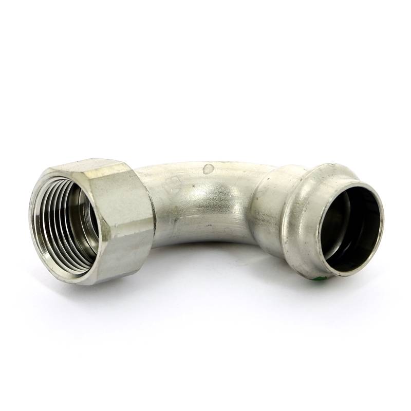 Угольник переходной Viega Sanpress Inox 90° 22х3/4 пресс-В нержавеющая сталь SC-Contur 437114