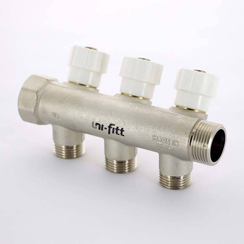 Коллектор с вентилями Uni-Fitt 3/4 3 выхода 1/2 40 мм 400N3230