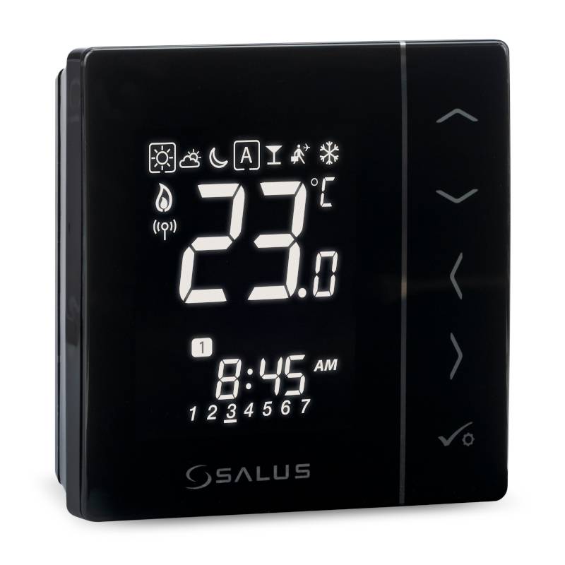 Термостат комнатный SALUS VS20BRF беспроводной программируемый черный VS20BRF