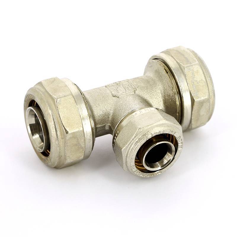 Тройник обжимной никелированный Tiemme 32х26х32 1600082