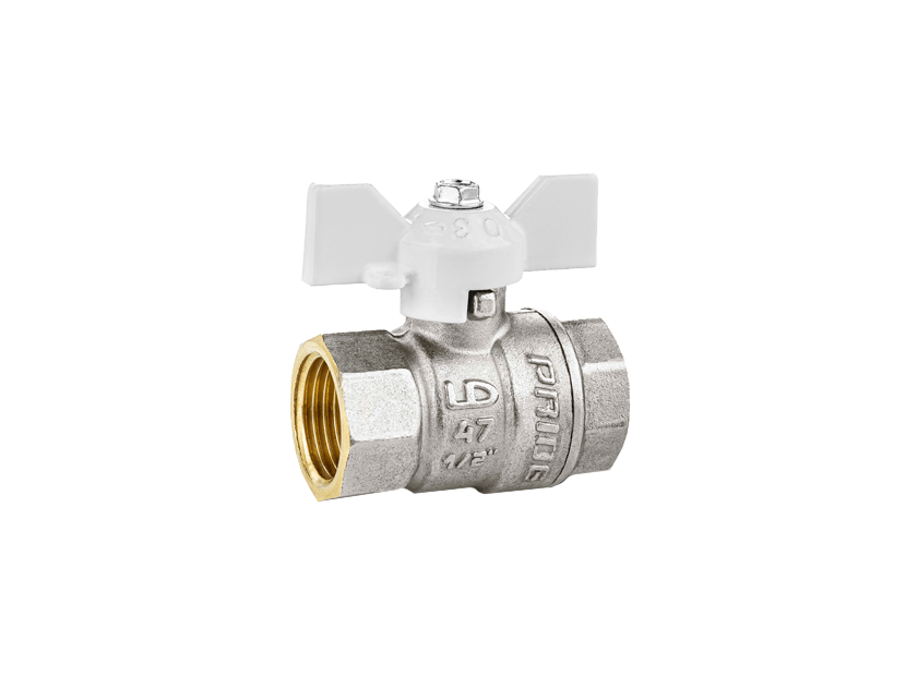 Кран шаровой латунный LD Pride 47.20.B-B.Б (White) Ду 20 Ру 40 вн-вн бабочка 47.20.B-B.Б (White)