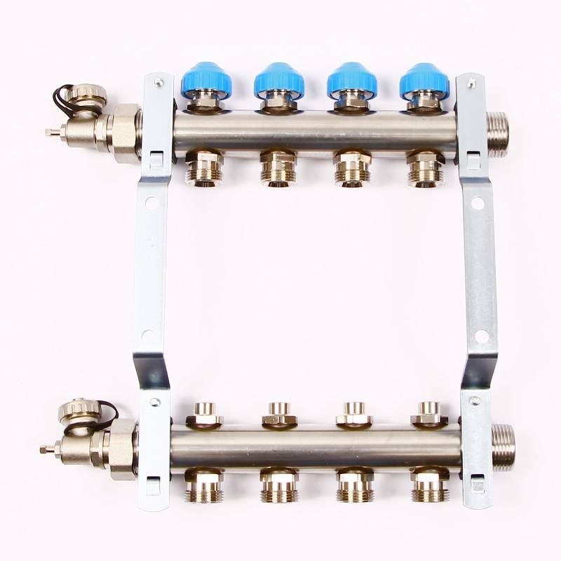 Коллекторная группа Uni-Fitt 1 x 3/4 4 выхода с балансировочными и термостатическими вентилями 456W4304