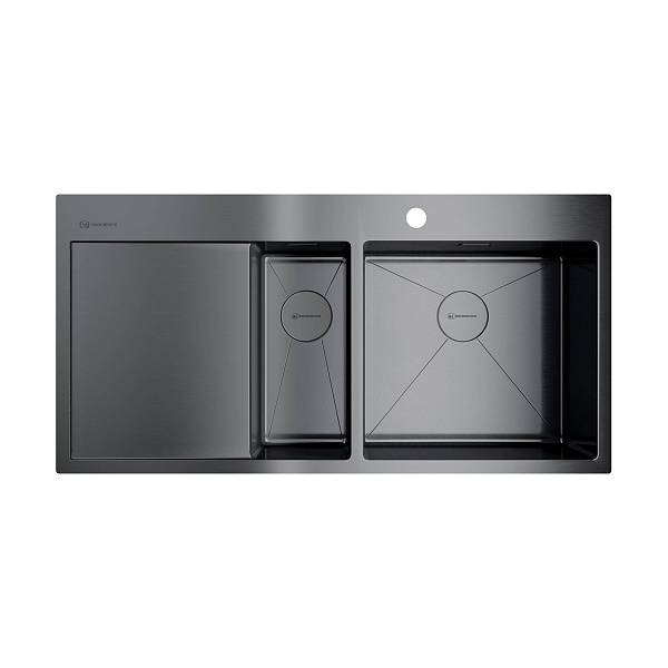 Кухонная мойка Omoikiri Akisame 100-2-R-GM нержавеющая сталь 100x51 см вороненая сталь 4973104