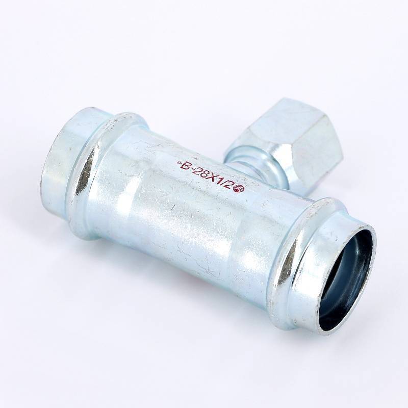 Тройник пресс-В IBP B-Press Carbon 28x1/2x28 мм оцинкованная сталь PC4130G0280428