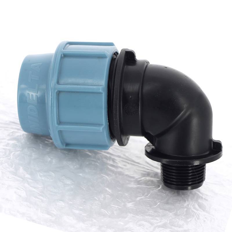 Угольник обжимной для труб ПНД Unidelta Deltone 32х3/4 наружная резьба 1008032003