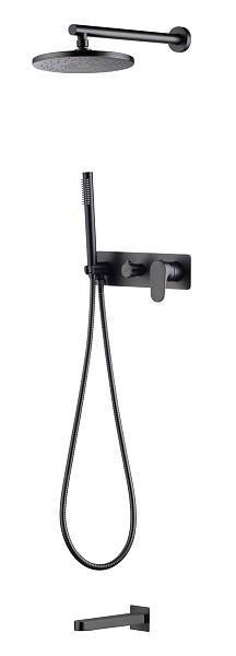 Душевой комплект встраиваемый Boheme Spectre верхний душ 22.5 см gun metal 454-2-GM