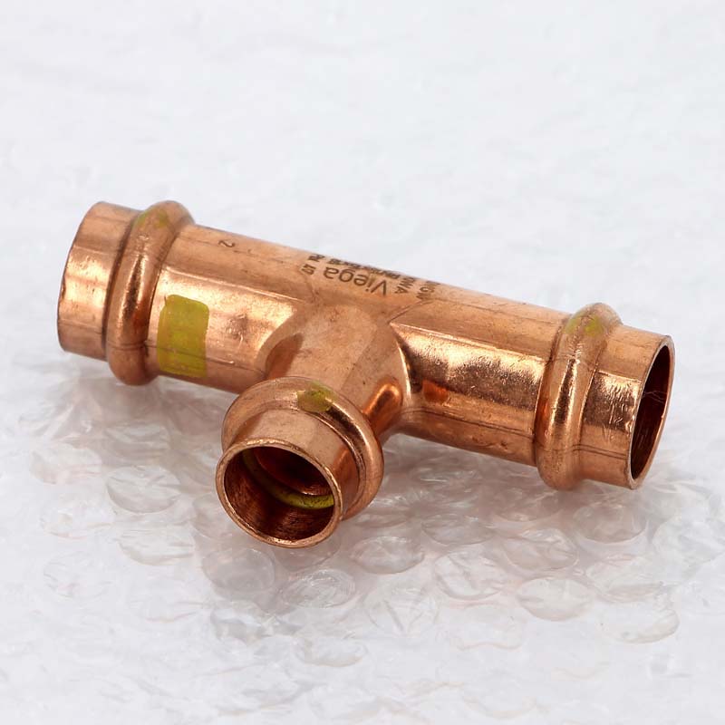 Тройник пресс медный Viega Profipress G 18x15x18 мм 346003