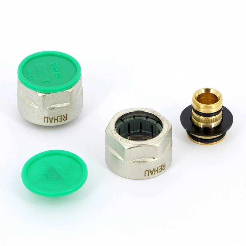 Соединитель обжимной REHAU RAUTITAN stabil 16.2x2.6 мм - 3/4 EK никелированный 266452-003