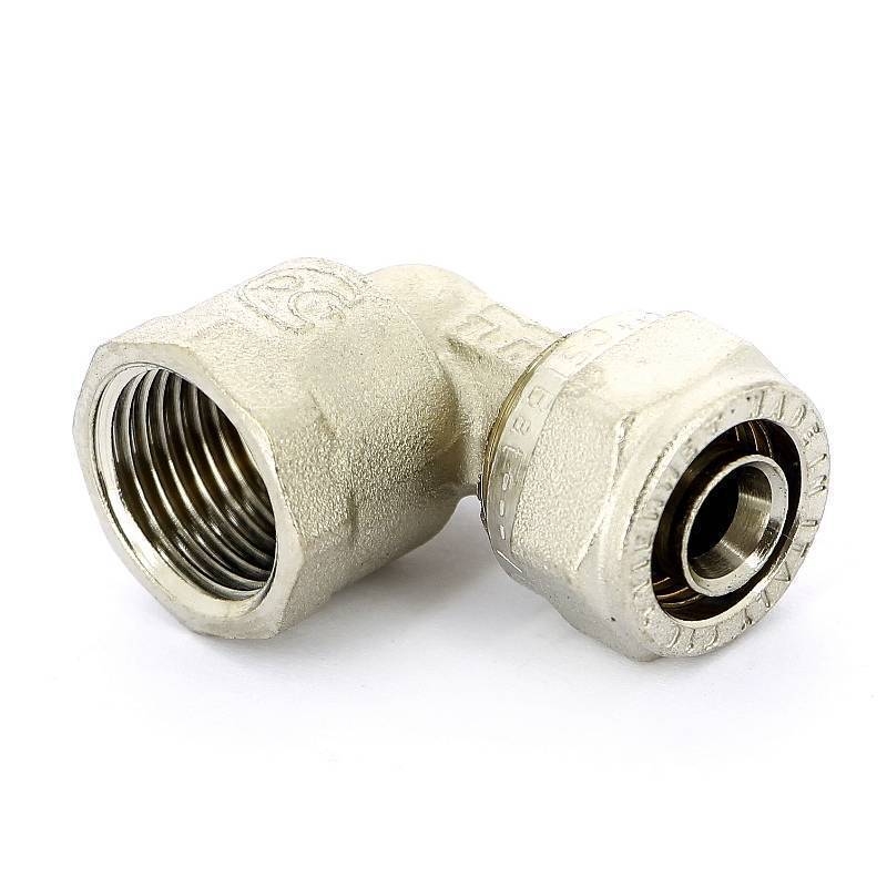 Угольник обжимной Tiemme 16х1/2 внутренняя резьба никелированный 1600006