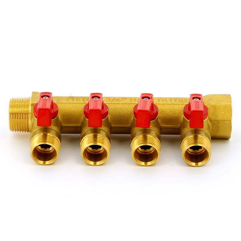 Коллектор с отсечными кранами Tiemme 1820 3/4х1/2 4 выхода 36 мм 1820020