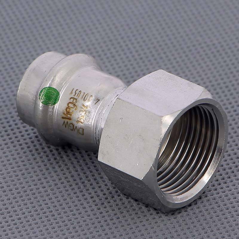 Муфта переходная пресс-В Viega Sanpress Inox нержавеющая сталь 18x3/4 436605