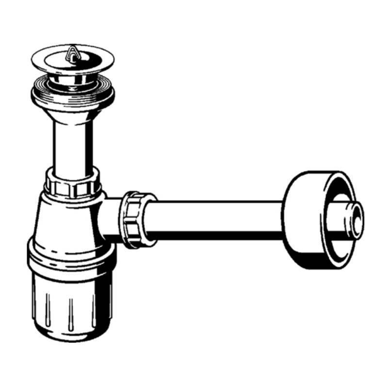 Сифон бутылочный Viega 5726 1 1/2х40 мм с горизонтальным отводом пластиковый 309312
