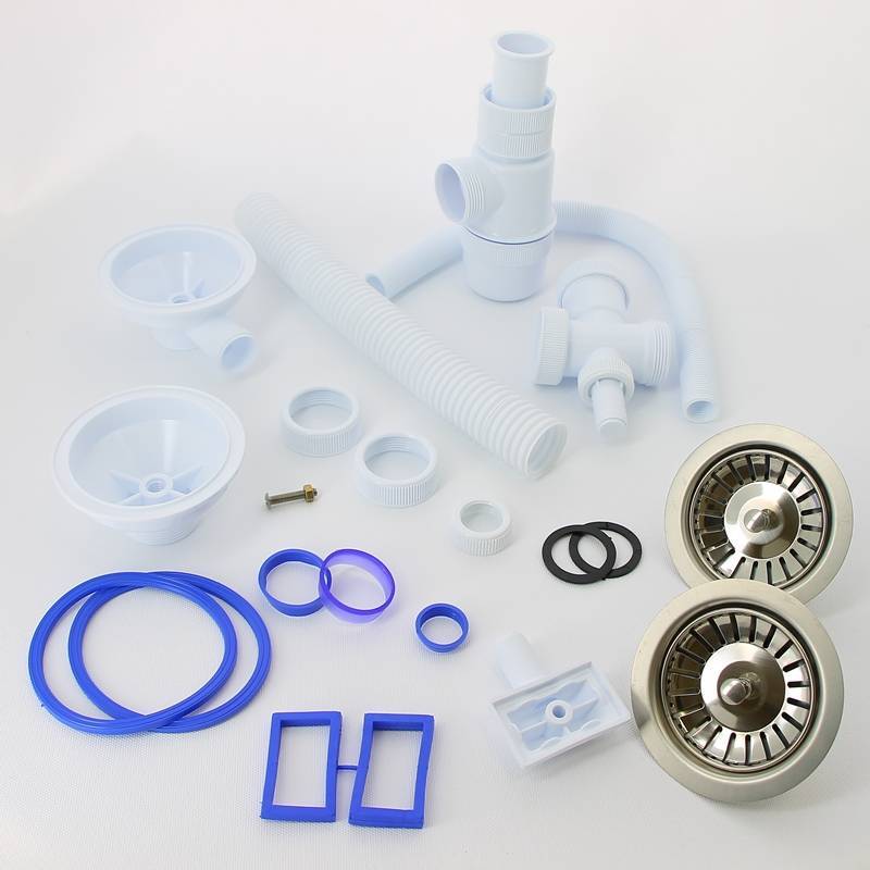 Сифон для двойной мойки Wirquin Элит 1 1/2 х 40 мм чашки 114 мм с отводом и прямоугольным переливом 30986154