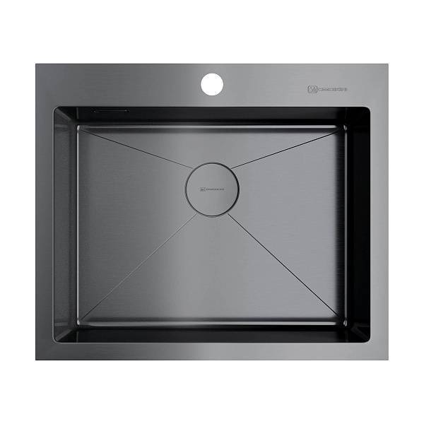 Кухонная мойка Omoikiri Akisame 59-GM 59x51 см вороненая сталь 4973096