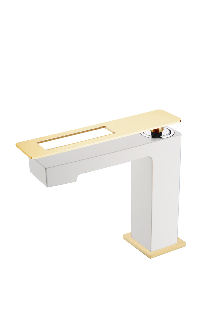 Смеситель для раковины Boheme Q белый/золото 141-WG