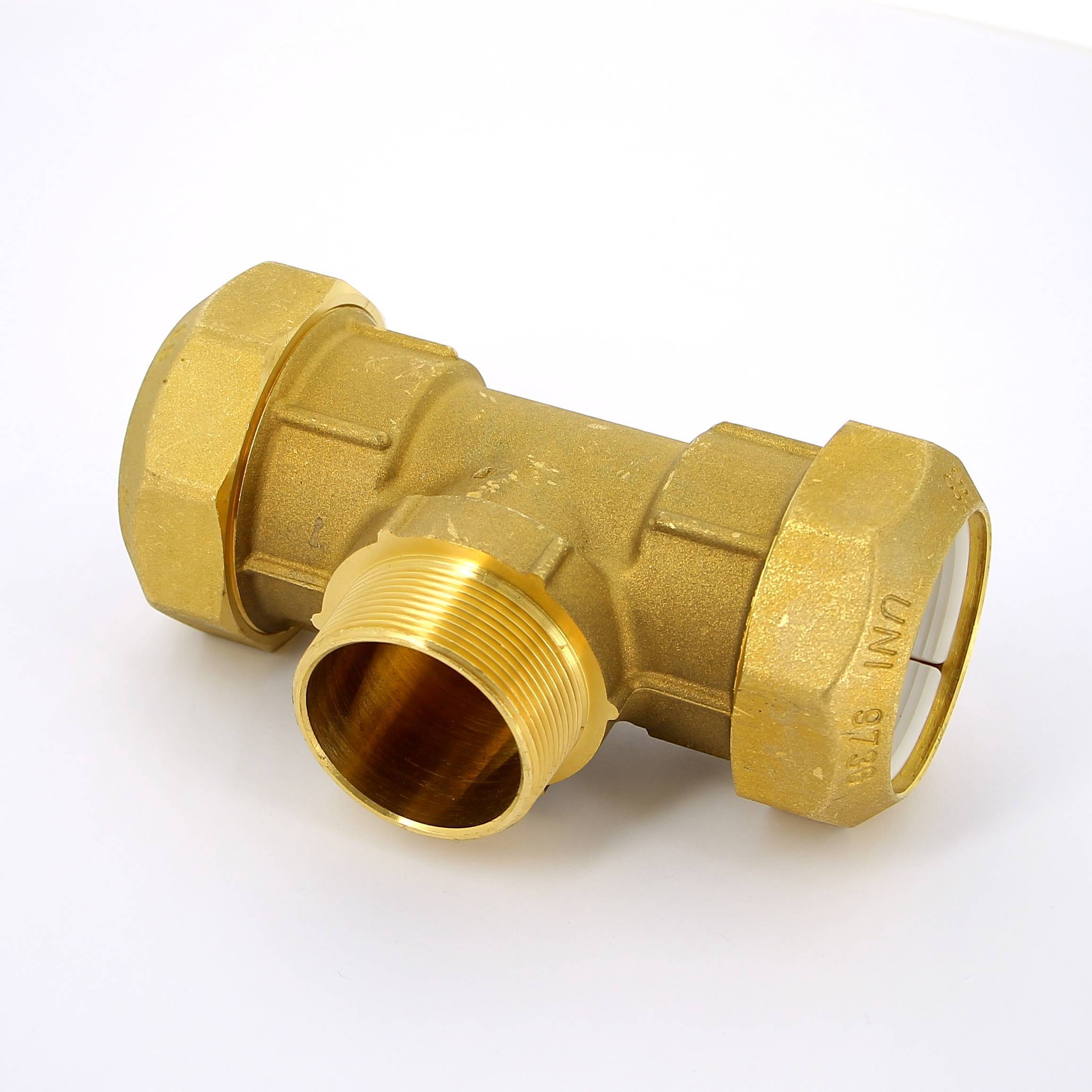 Тройник компрессионный Tiemme для труб ПНД 63х2 НР 3400090