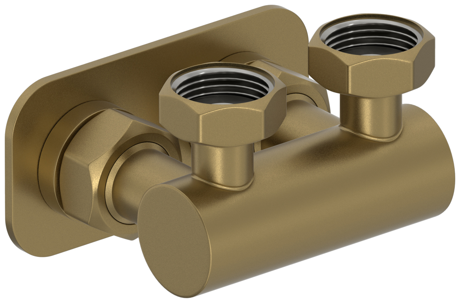 Угловое подключение Сунержа EU50 2 x НГ G 3/4 / 2 x НГ G 3/4 золотой шелк матовый 32-1538-3434