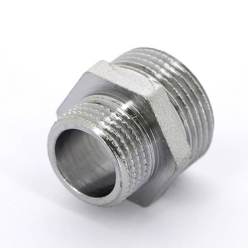 Ниппель резьбовой переходной Tiemme 3/4 x 1/2 НН никелированный 1500124