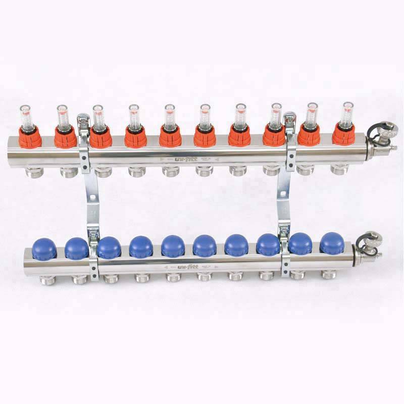 Коллекторная группа Uni-Fitt серия E 1x3/4 EK 10 выходов с расходомерами 440E4310