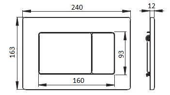 Кнопка смыва для инсталляции Boheme сталь 24х1.2х16.3 см matt white 650-MW