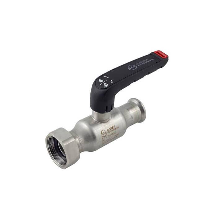 Кран шаровой пресс KAN-therm Inox 18 мм x 3/4 с накидной гайкой нержавеющая сталь 1609278008