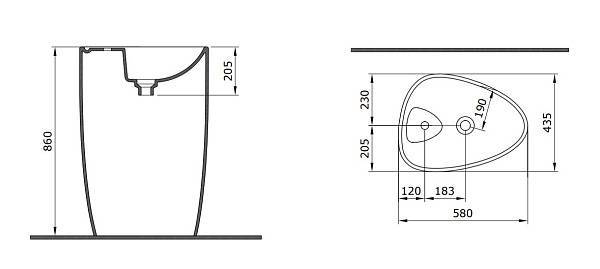 Раковина напольная Allen Brau Infinity 43.5x58x86 см белый 4.21015.20