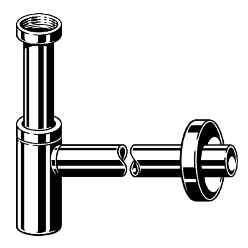 Сифон бутылочный Viega Eleganta 1 1 1/4 x 32 мм горизонтальный отвод хром 440190