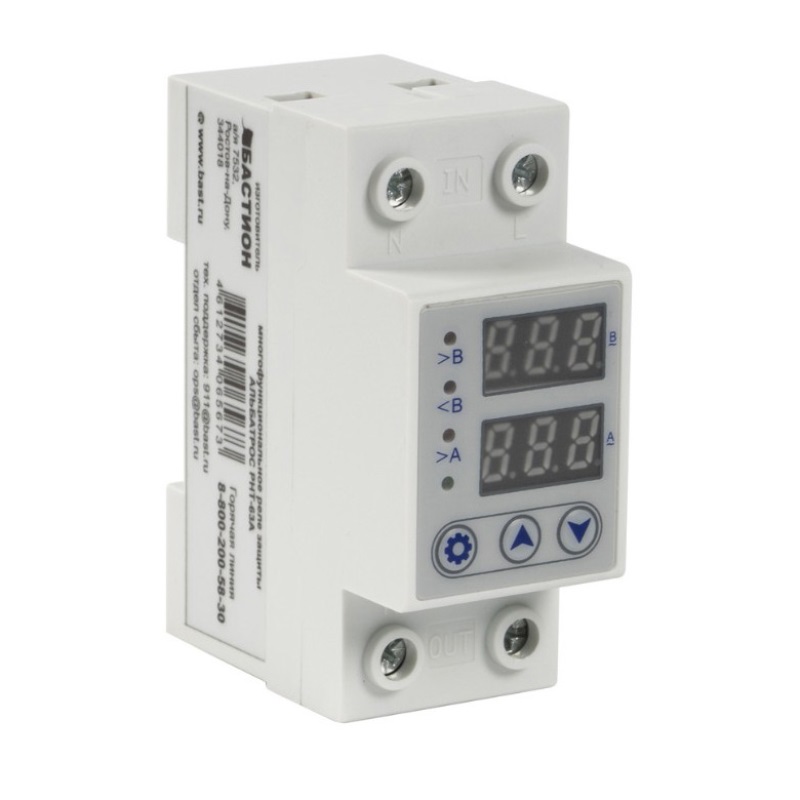 Реле напряжения Альбатрос РНТ-63А 145-300В 63А время срабатывания 20 мс индикация