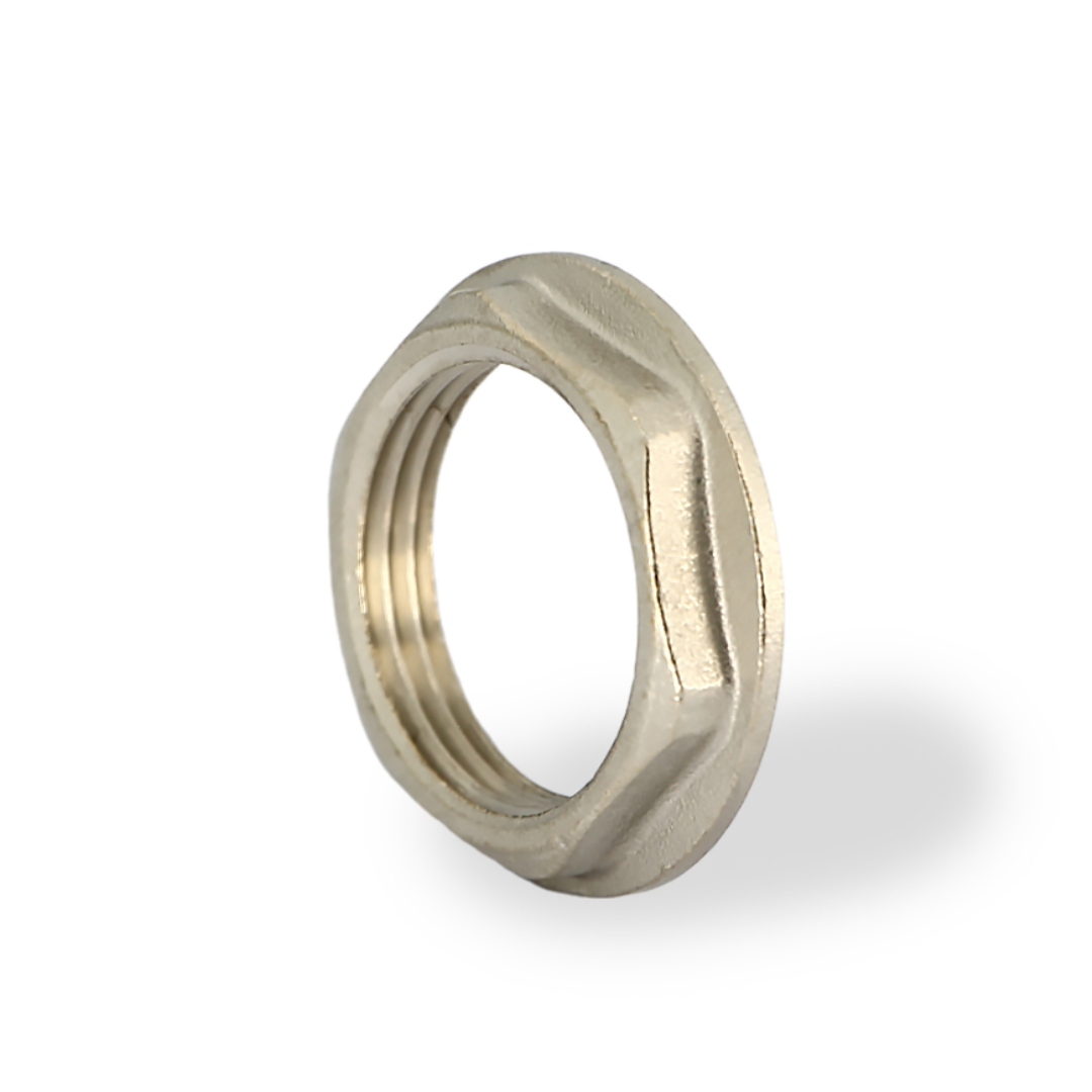 Контргайка с бортиком STOUT 3/4 никелированная 506338