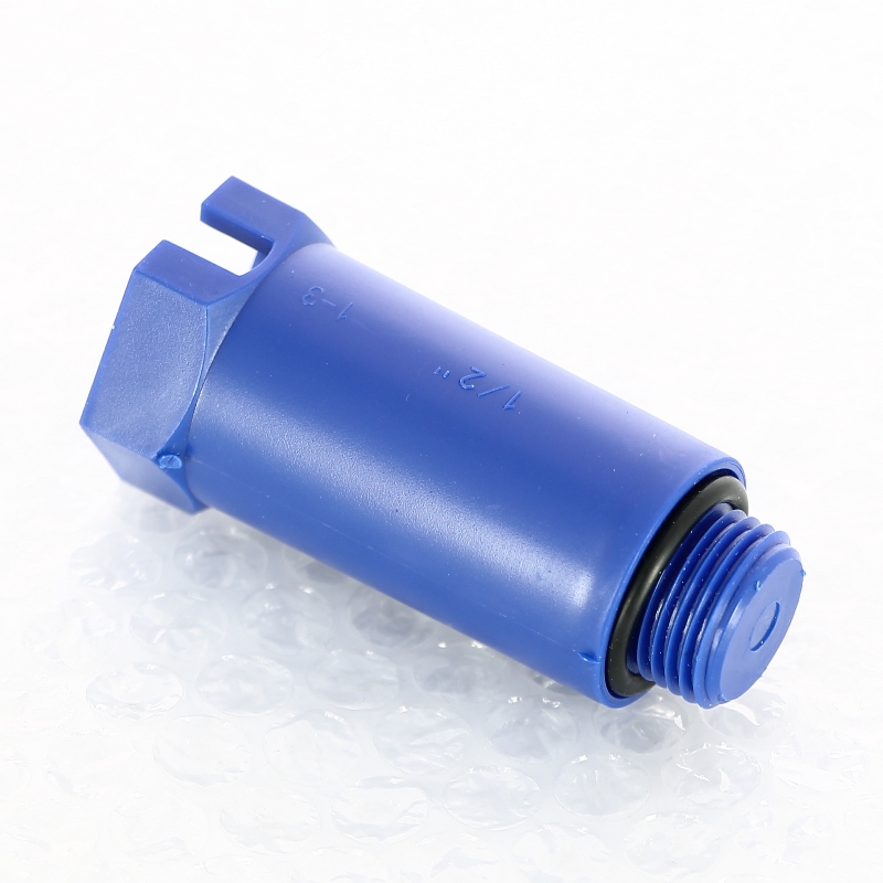 Заглушка монтажная Н 1/2 с прокладкой (синяя) - uni-fitt