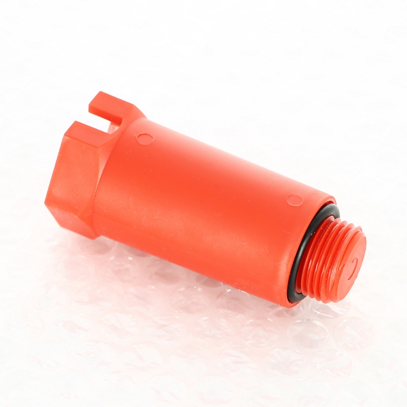 Заглушка монтажная Н 1/2 с прокладкой O-Ring, красная