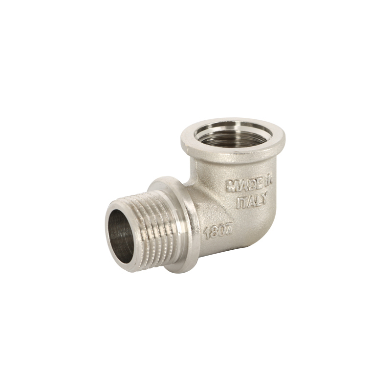 Угольник 90° STOUT НВ 1/2 с упором никелированный 509169