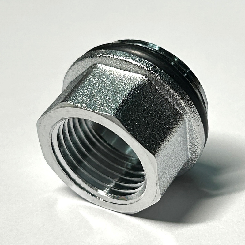 Переходник НВ 3/4 х 1/2 с прокладкой O-RING, хромированный