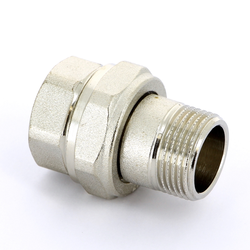 Разъемное соединение прямое НВ 3/4 с прокладкой O-RING, никелированная латунь