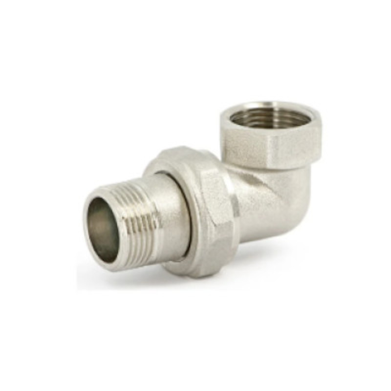 Разъёмное соединение угловое НВ 3/4 с прокладкой O-RING, никелированное