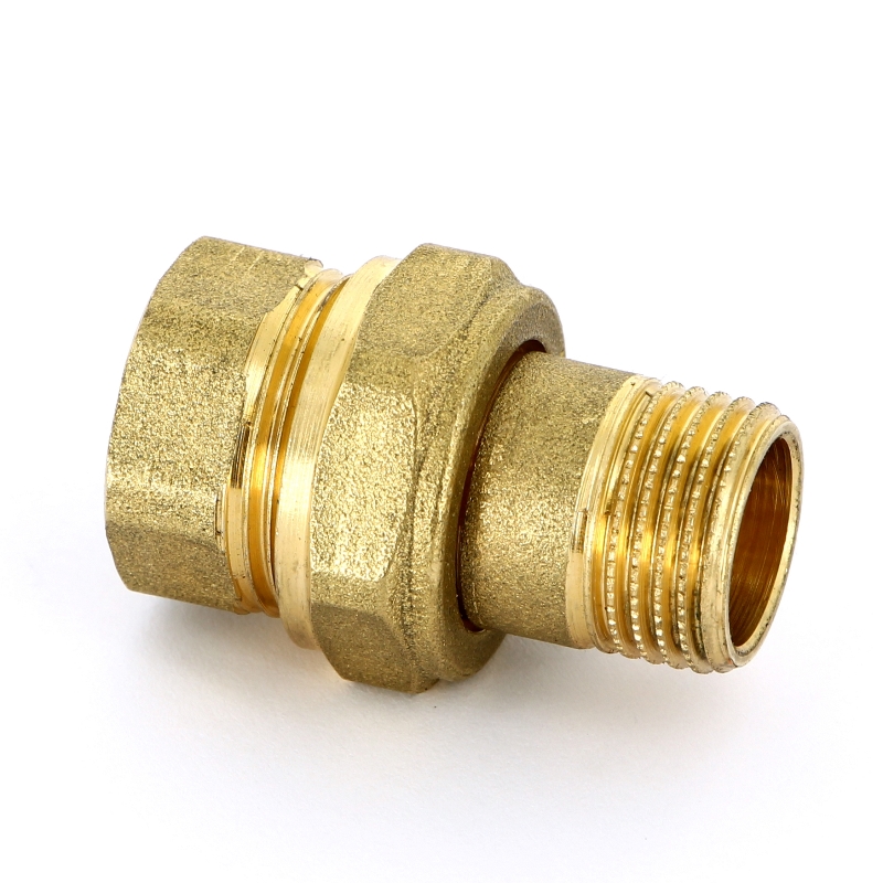 Разъемное соединение прямое НВ 1/2 с плоской прокладкой, латунь