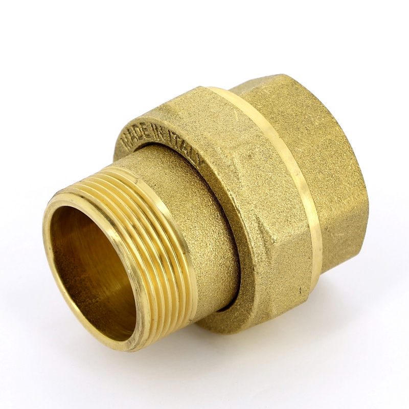 Разъемное соединение прямое НВ 1 1/2 с плоской прокладкой, латунь