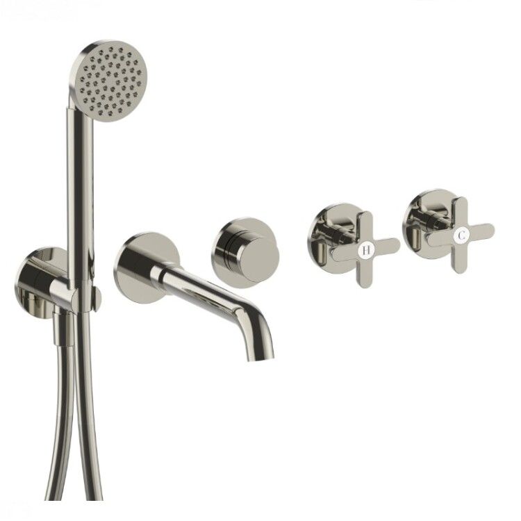 Смеситель для ванны и душа Fantini Icona Classic излив 200 мм Nickel PVD 5395R019B