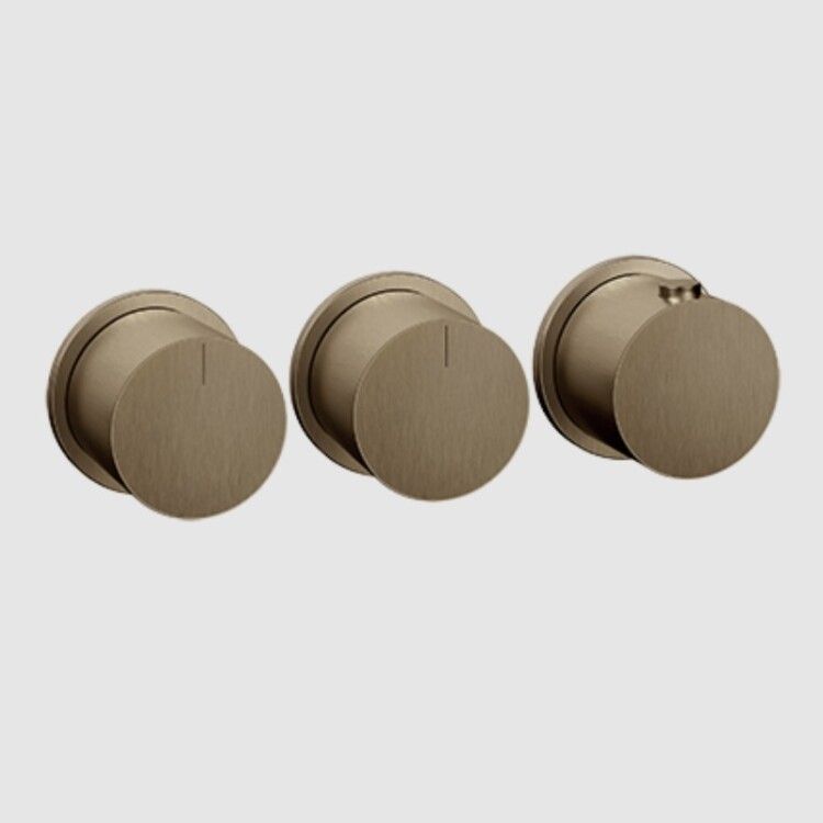 Смеситель для душа, Gessi, Anello, на 2 потребителя, цвет-Coffee Bronze Brushed PVD