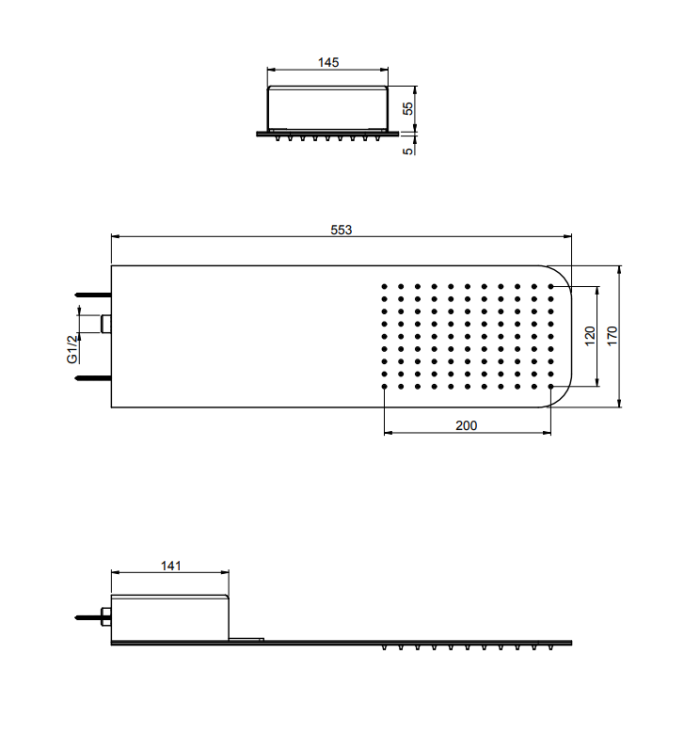 Верхний душ FIMA Carlo Frattini Showerhead 200x120 мм хром F2628CR