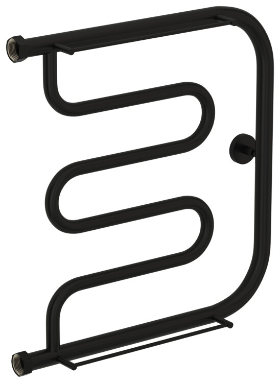 Полотенцесушитель водяной Сунержа Лира с 2 полками 500x500 мм черный матовый 31-4012-5050