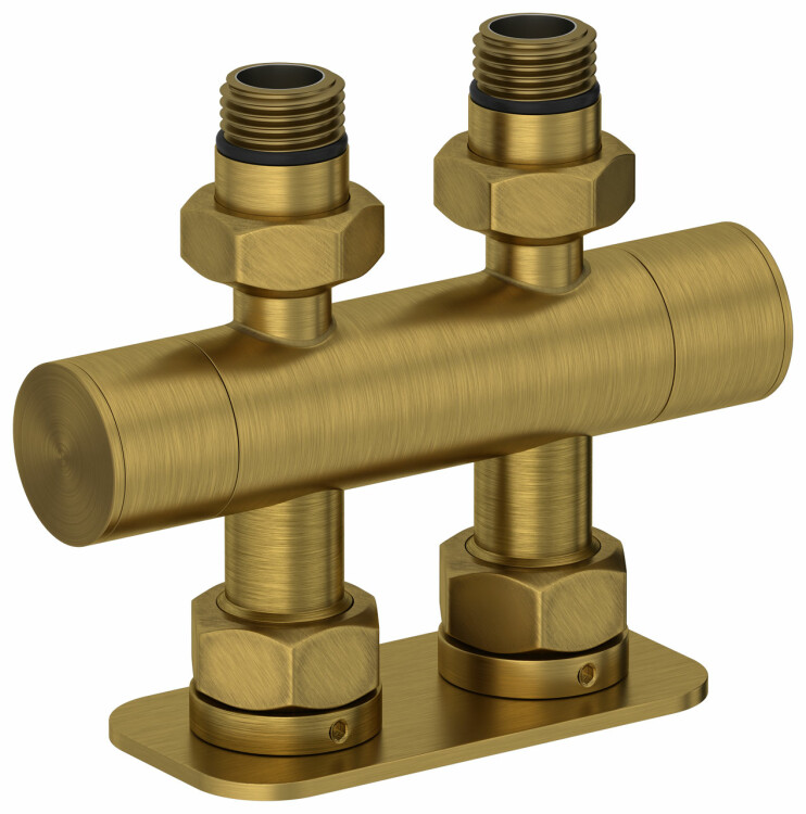 Вентиль, Сунержа, EU50, 2 х НР G 1/2 / 2 х НГ G 3/4, прямой, скрытый, цвет-латунь состаренная