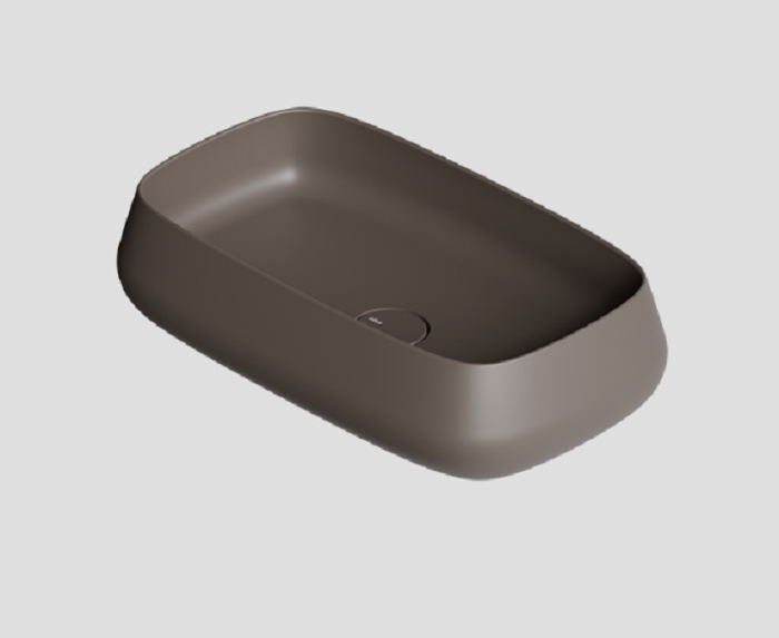 Раковина накладная Alice Ceramica NUR 600x350 мм без отверстия кофе матовый A02510509
