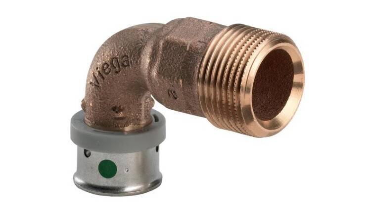 Пресс-угольник Viega Pexfit Pro 20x3/4 НР бронза 607753