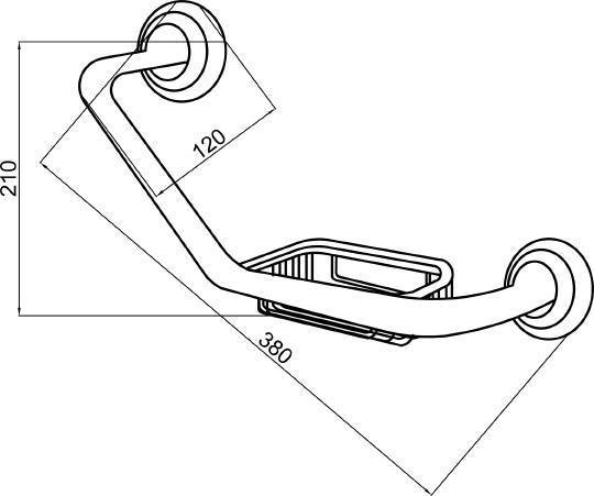 Поручень с мыльницей Boheme Medici 38 см подвесной бронза 10625