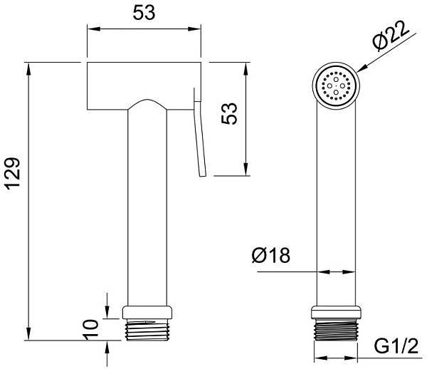Гигиеническая лейка Allen Brau Priority черный матовый 5.31028-31
