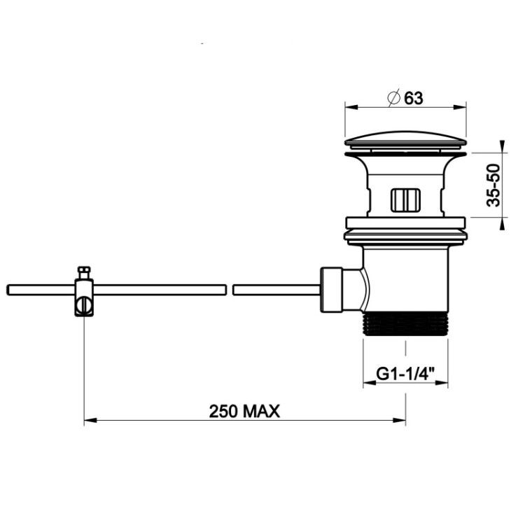 Донный клапан Gessi Technical Accessories 1 1/4 автоматический с переливом цвет Warm Bronze PVD 29263735