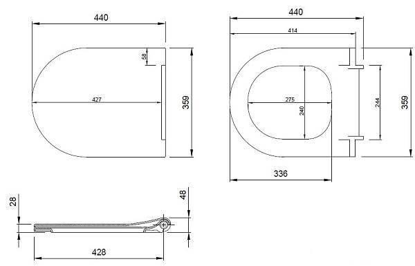 Крышка-сиденье для унитаза Allen Brau Priority 36x44x4.5 см черная 4.31004.AN